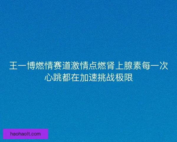 王一博燃情赛道激情点燃肾上腺素每一次心跳都在加速挑战极限 王一博燃情赛道激情点燃肾上腺素每一次心跳都在加速挑战极限